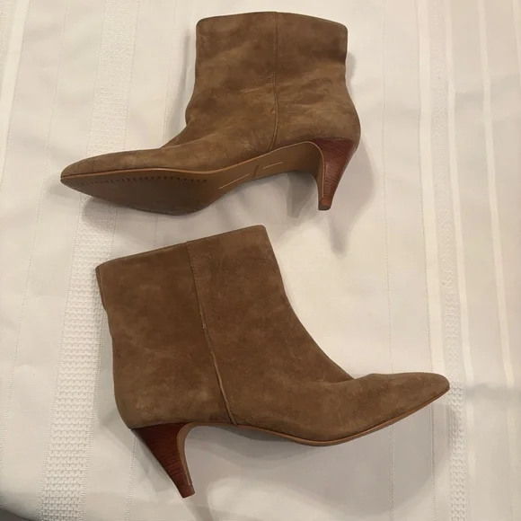 Dolce Vita Tan Suede Heeled Ankle Boots 7.5 - Picture 2 of 7